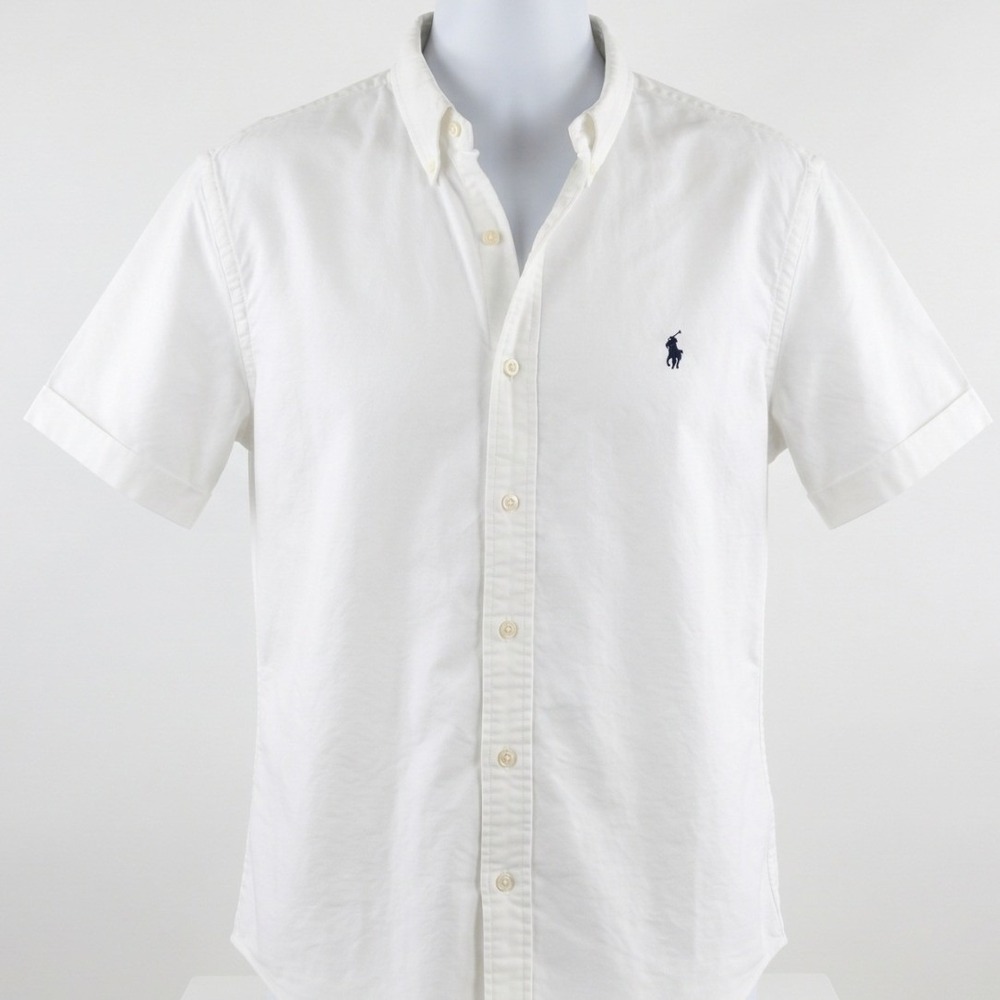 Polo Ralph Lauren Mens XL White Short Sleeve Oxford Button Down Classic Fit